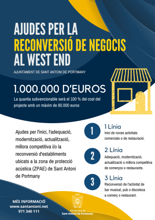 L'Ajuntament obre el termini per sol·licitar les ajudes per fomentar la reconversió de negocis al West End.